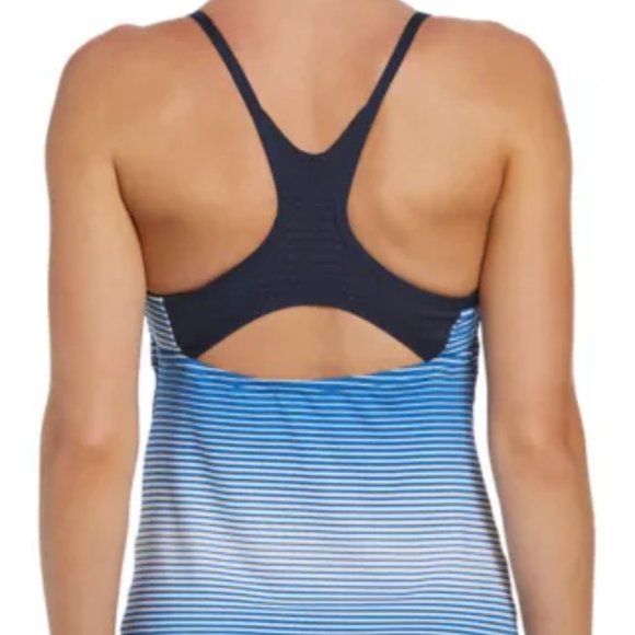 Nike Women's Stripe Racerback Tankini Top - Picture 3 of 13